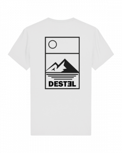 T-shirts T-shirt blanc unisexe design “entre mer et montagne” – coton bio Destel Clothing