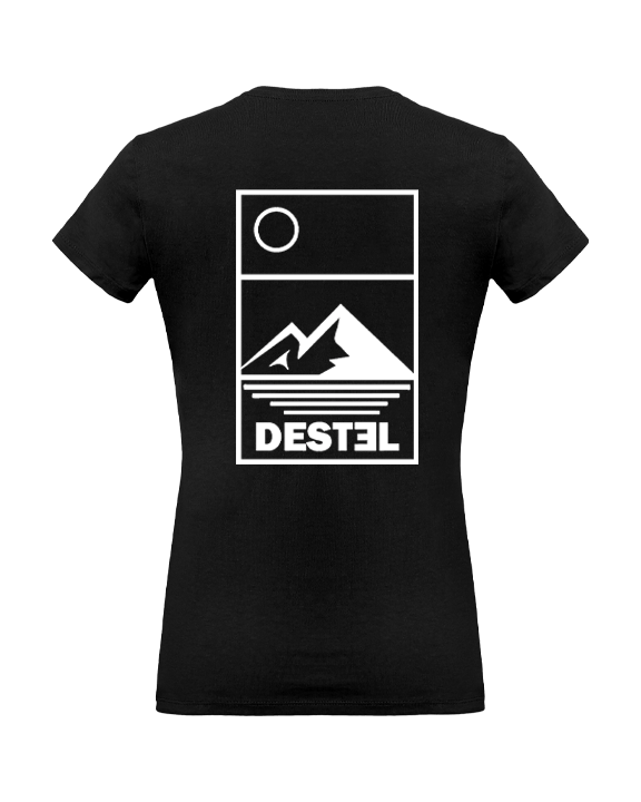 T-shirt noir femme logo mar e montanha blanc, marque Destel