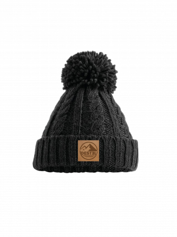 Bonnet gros pompon noir
