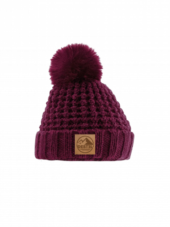 Bonnet pompon burgundy