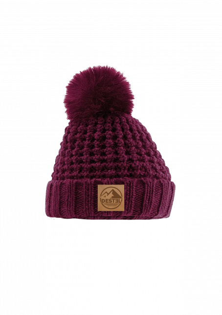 Bonnet Pompon Burgundy Scaled