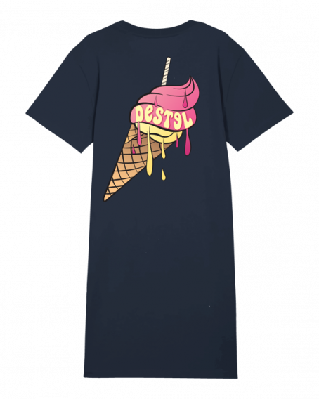 Robe bleu marine Destel logo glace, style streetwear