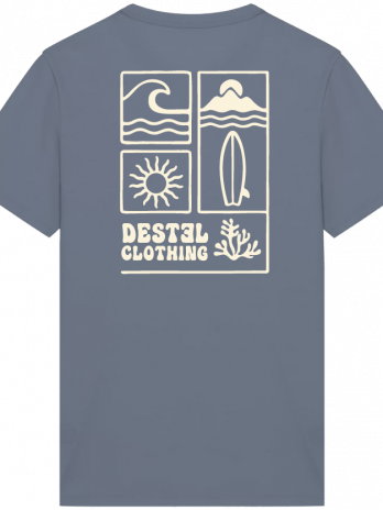 T-shirt mineral grey, marque destel, logo summer vibes