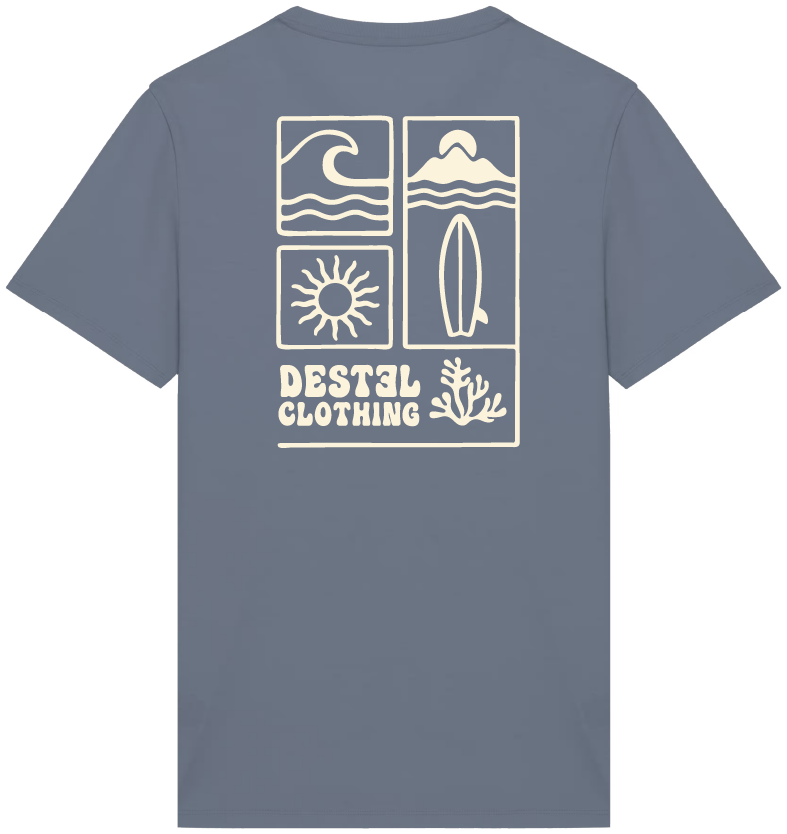 T-shirt mineral grey, marque destel, logo summer vibes